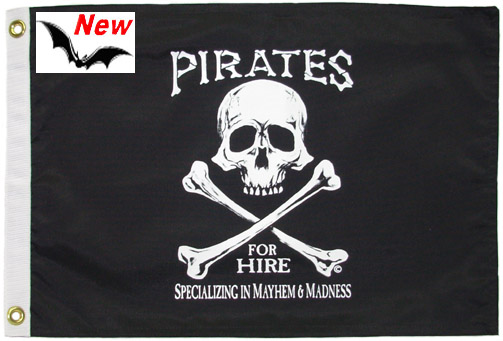 Pirates for Hire 12"x18" Flag